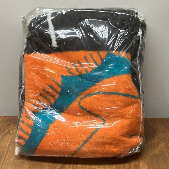 MIAMI DOLPHINS Biederlack NFL Blanket 60”x 80” BRAND NEW VTG 1995 DEADSTOCK - Picture 6 of 7